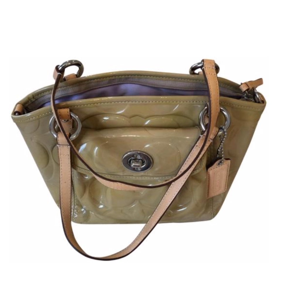 Coach Leah Embossed Patent Leather Bag